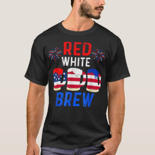 Camiseta Funny Beer America Patriotic Red Break Flag S