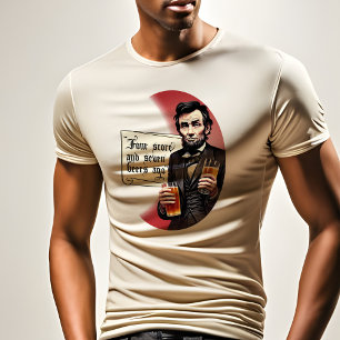 Camiseta Funny Beer Bebendo Abe Lincoln Partido Presidencia