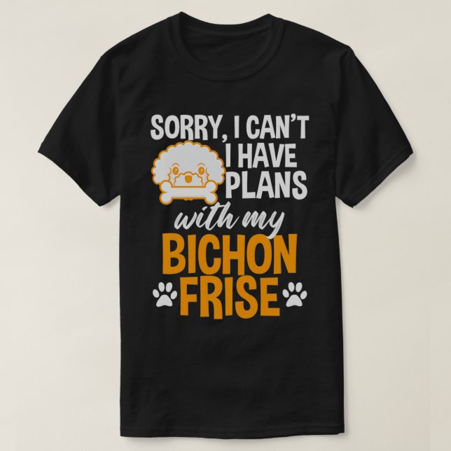 Camiseta Funny Bichon Frise Tee para Proprietários de Cacho (Frente do Design)