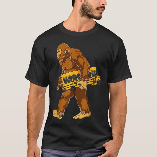 Camiseta Funny Bigfoot Bus Driver Sasquatch School Bus Love (Frente)