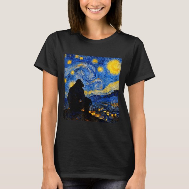 Camiseta Funny Bigfoot Graphic Van Gogh Style Sasquatch Sta (Frente)