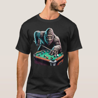 Camiseta Funny Bigfoot Sasquatch Billiards Pool Player Men 