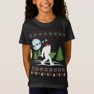 Camiseta Funny Bigfoot Xmas Gift Santa Hat Ugly Bigfoot Chr