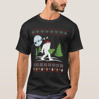 Camiseta Funny Bigfoot Xmas Gift Santa Hat Ugly Bigfoot Chr