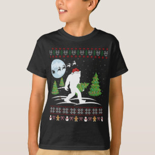 Camiseta Funny Bigfoot Xmas Gift Santa Hat Ugly Bigfoot Chr
