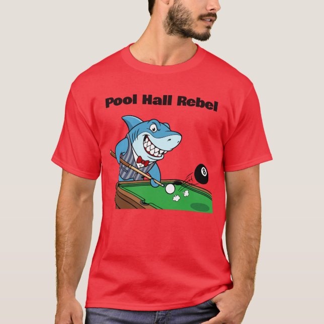 Camiseta Funny Billiards Pool Hall Rebel (Frente)