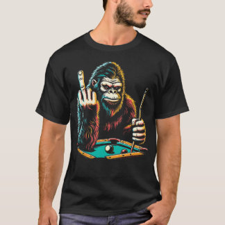 Camiseta Funny Billiards Pool Player Retro Bigfoot Sasquatc