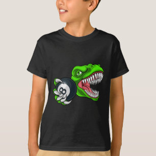 Camiseta Funny Billiards T-rex Art Billiards Jogando Piscin