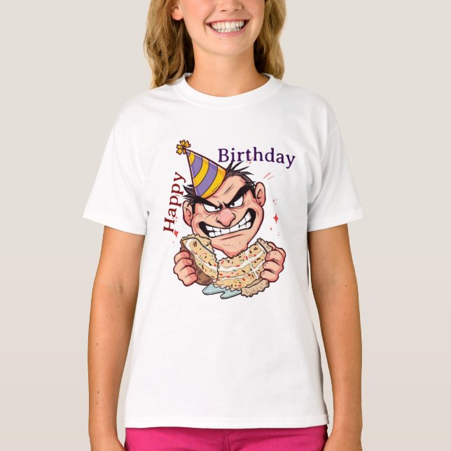 Camiseta Funny Birthday Sticker (Frente)