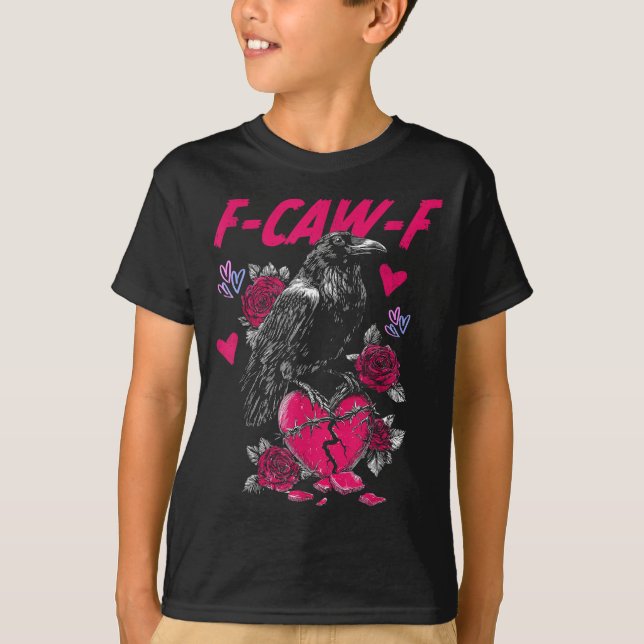 Camiseta Funny Black Bird F-caw-f Anti Valentines Day Singl (Frente)