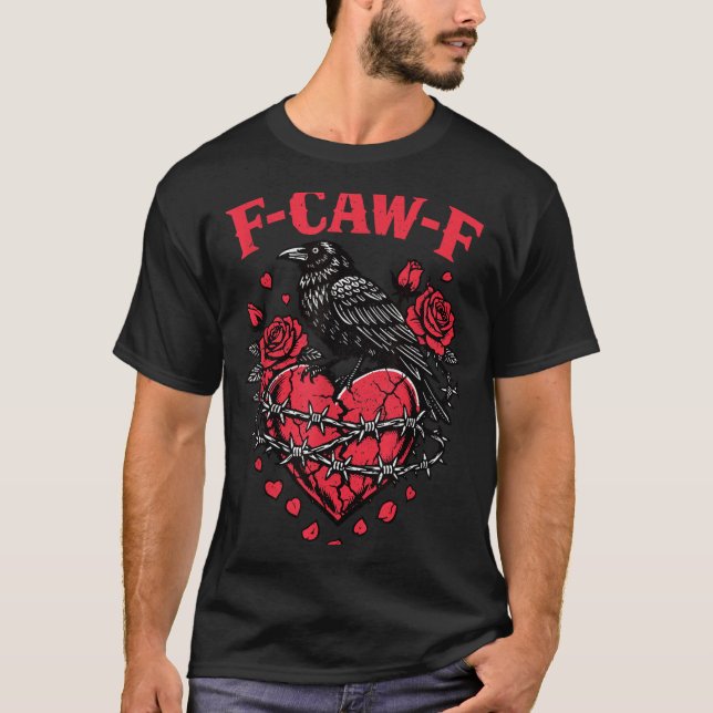 Camiseta Funny Black Bird F-caw-f Anti Valentines Day Singl (Frente)