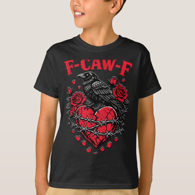 Camiseta Funny Black Bird F-caw-f Anti Valentines Day Singl (Frente)