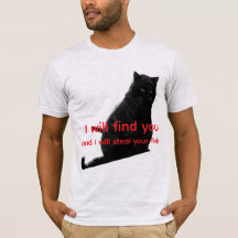 Funny Black Cat Meme - I Will Find You Steal Fish 