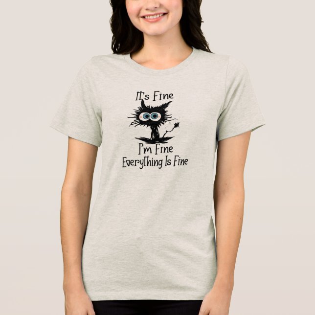 Camiseta Funny Black Cat Sarcasm Tee for Cat Lovers  Shirt (Frente)