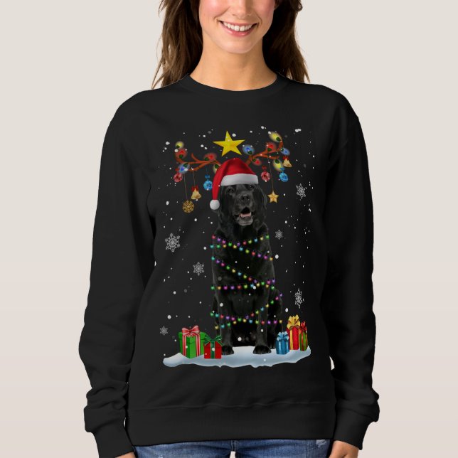 Camiseta Funny Black Lab Cachorro de Natal Reindet de Natal (Frente)