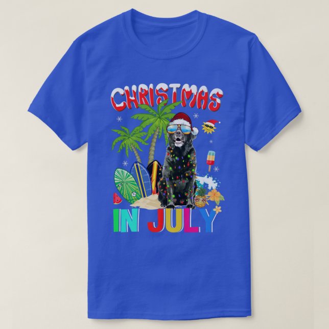 Camiseta Funny Black Lab no Natal Horrível (Frente do Design)