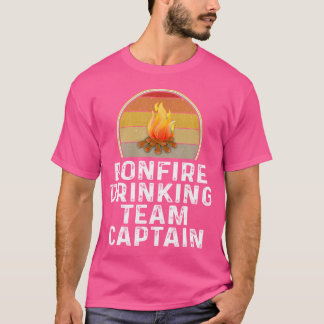 Camiseta Funny Bonfire Equipe Bebendo Capitão Campfire Camp