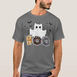 Camiseta Funny Boo Halloween Costume Boo Cat Ghost Spider K