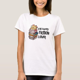 Camiseta Funny Book Cat Lover Quote Cat-egory Fiction Lover