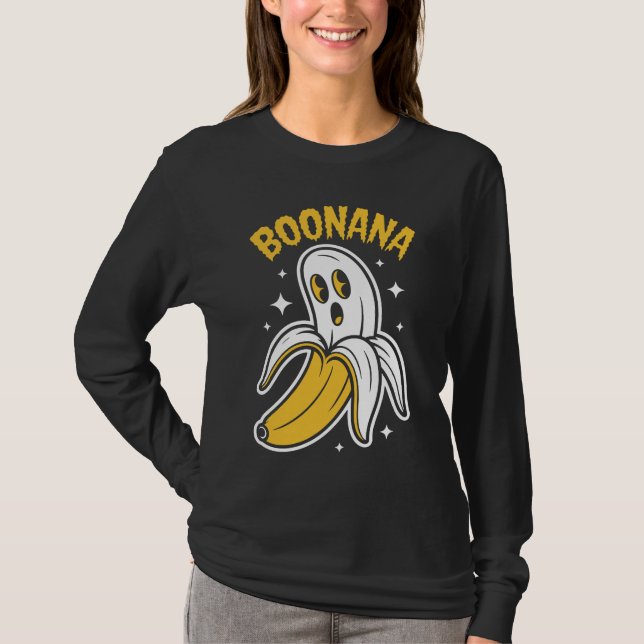 Camiseta Funny Boonana Halloween Banana Ghost Pun (Frente)