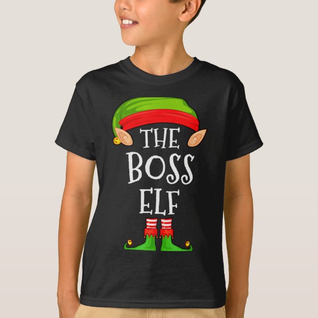 Camiseta Funny Boss Elf Family Christmas Boss Elf Sweater M (Frente)