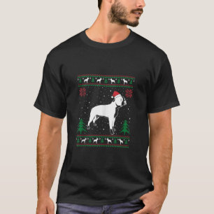 Camiseta Funny Boston Terrier Lover Santa Hat Ugly Christm