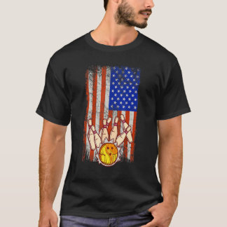 Camiseta Funny Bowler Vintage American Flag Team