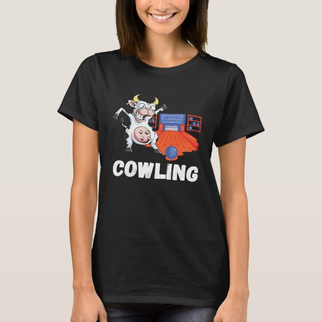 Camiseta Funny Bowling Cow Bowler Strike Bowling Pin Bowlin (Frente)