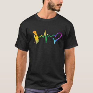 Camiseta Funny Boxer Heartbeat Vintage Cachorro Colorido Lo