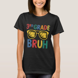 Camiseta Funny Boys Girls Back to School 3rd Grade Bruh