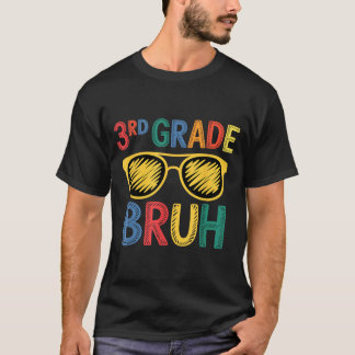 Camiseta Funny Boys Girls Back to School 3rd Grade Bruh