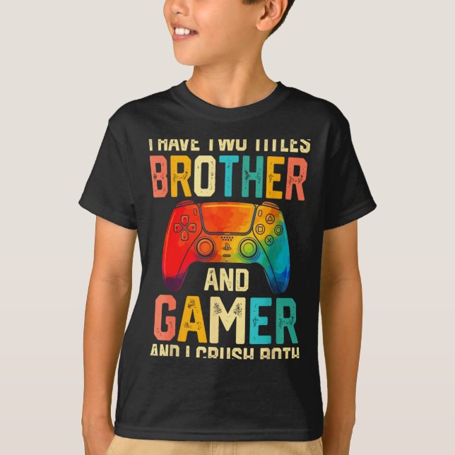 Camiseta Funny Brother Gamer Graphic Tee Men Boys Teens Vid (Frente)