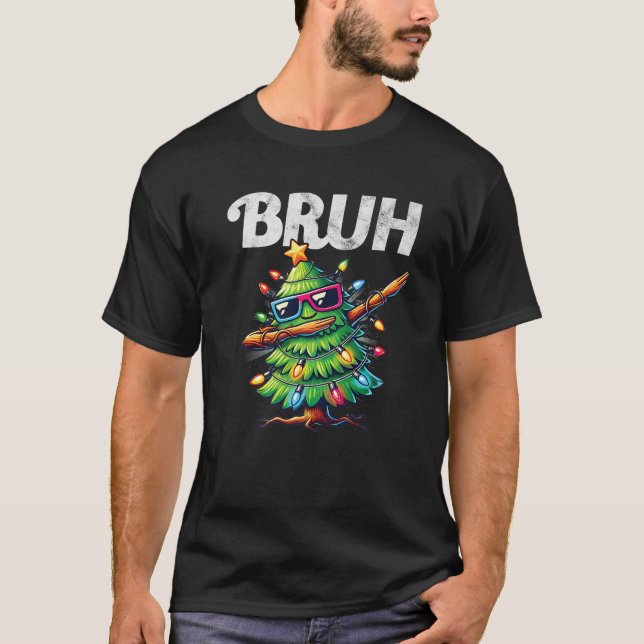 Camiseta Funny Bruh Meme Legal Dabbing Xmas Tree Christmas  (Frente)
