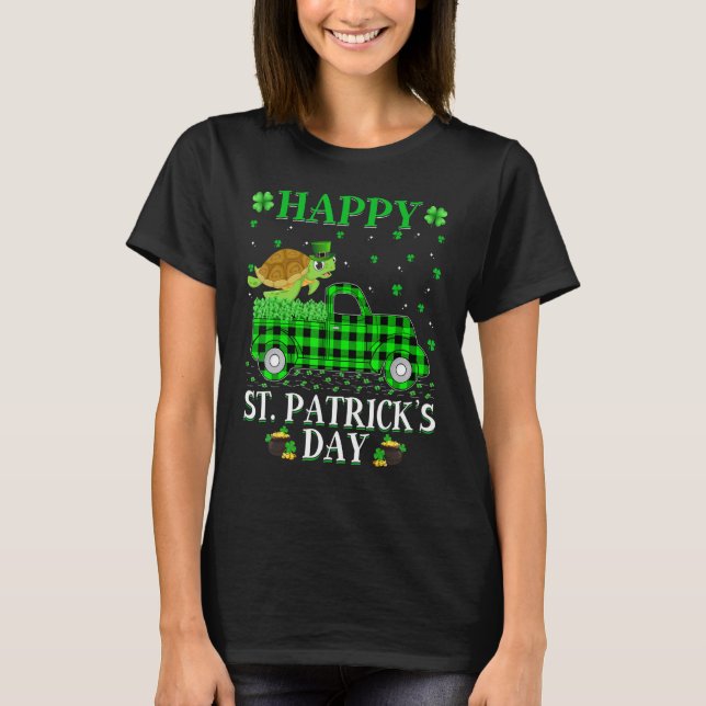 Camiseta Funny Buffalo Xadrez Green Truck Sea Turtle Rua Pa (Frente)
