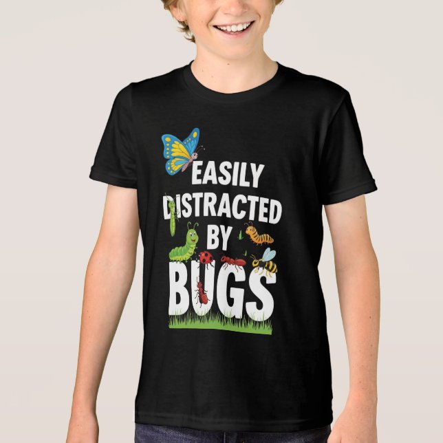 Camiseta Funny Bug Insects Easily Distracted By Bugs Scienc (Frente)