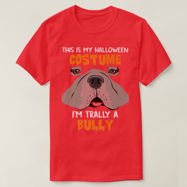 Camiseta Funny Bulldog Halloween Costume American Bull Dog  (Frente do Design)