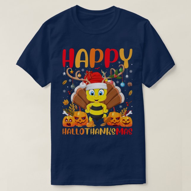 Camiseta Funny Bumble Bee Lover Happy Bumble Bee HelloThank (Frente do Design)