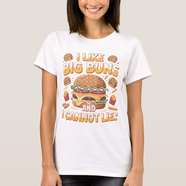 Camiseta Funny Burger Lover Typography Design for Foodies (Frente)
