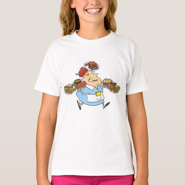 Camiseta Funny Busy Waitress Overworked Server (Frente)