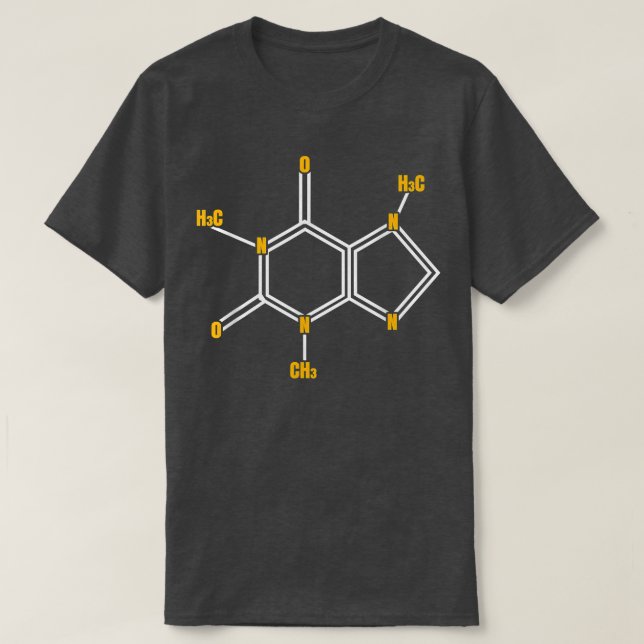 Camiseta Funny Caffeine Molecule Science Themed Coffee Love (Frente do Design)