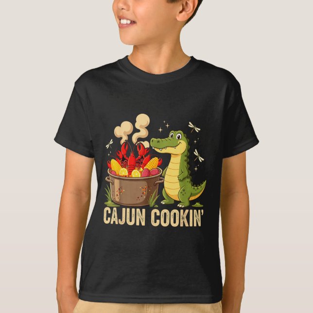 Camiseta Funny Cajun Louisiana Boil Alligator Crawfish Mard (Frente)
