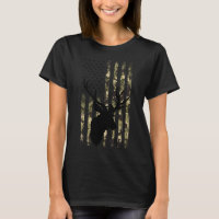 Funny Camouflage Usa Flag Whitetail Buck Deer Hunt