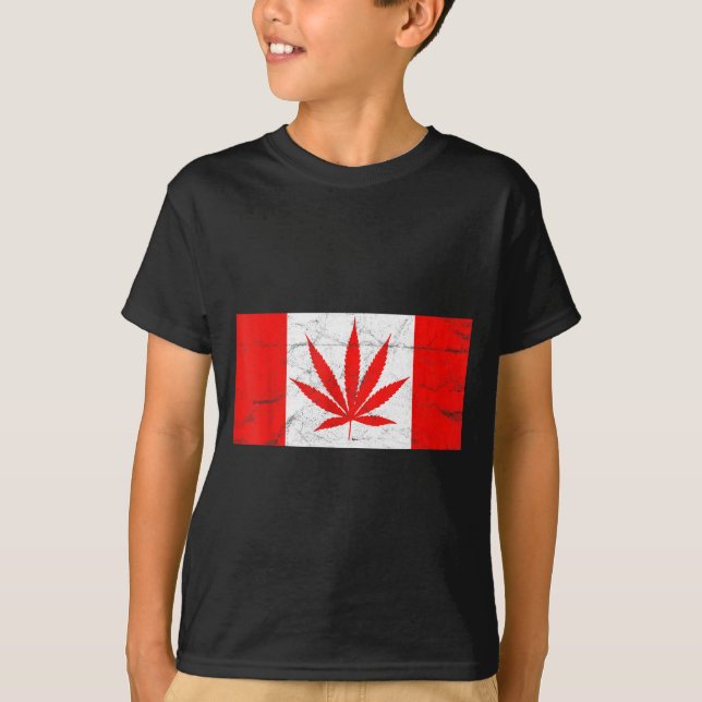 Camiseta Funny Canada &amp; Weed Leaf! Canadian New Flag Jo (Frente)