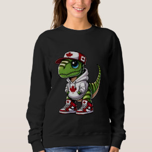 Camiseta Funny Canada Day T-rex Dinossaur Canada Flag Kids 