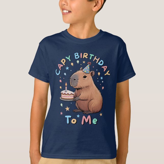 Camiseta Funny Capybara Capy Birthday para a festa para cri (Frente)