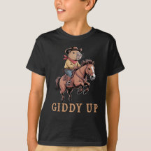 Funny Capybara Cowboy Andando Cavalo Giddy