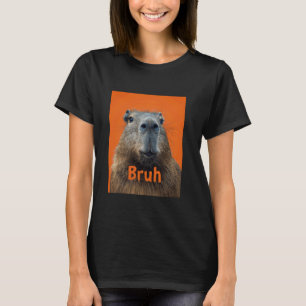 Camiseta Funny Capybara Graphic Bruh Memalista Minimalista