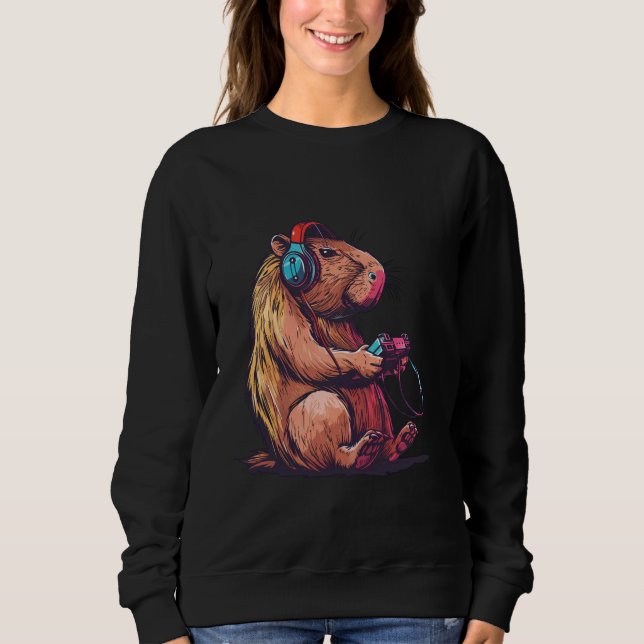 Camiseta Funny Capybara Jogando Videos games, Capybara Gami (Frente)