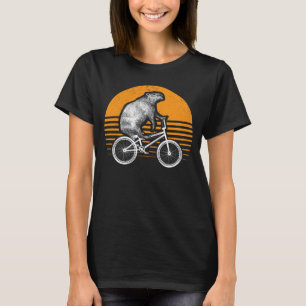 Camiseta Funny Capybara Riding Bike Retro Capibara Biciclet