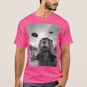 Camiseta Funny Capybara Ufo Alienígena Engraçado Estranho